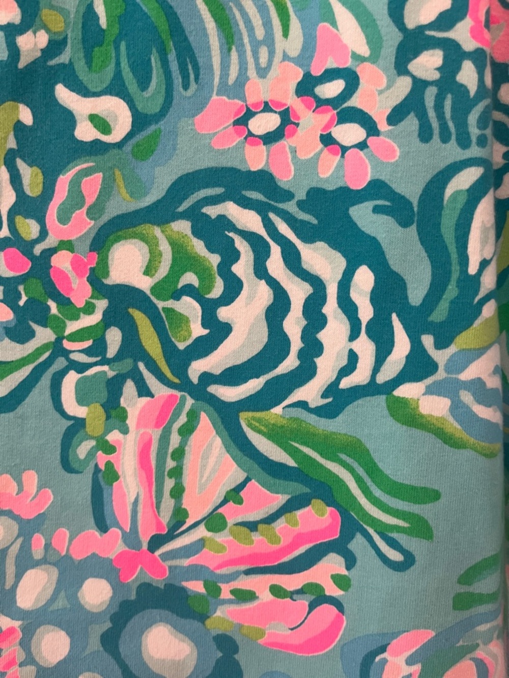 Lilly Pulitzer Crop Popover Turquoise Floral Half-Zip - Picture 2 of 3